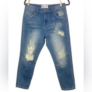 Wild fox baggy crop distressed jeans